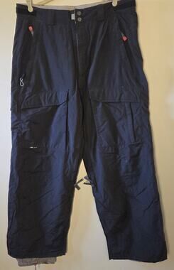 K2 Outerwear Cyclone Hydromatic DLX Snow Pants Mens L Black Flannel Lined Cargo
